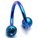 Titanium Double Jewelled Spiral