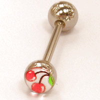 Steel Picture Barbell - Cherries Style 2
