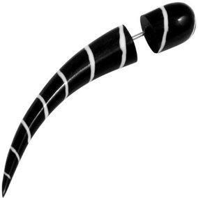 Curved Stripey Horn Fake Stretcher