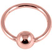 PVD Rose Gold on Sterling Silver Ring with Ball