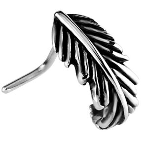 Oxidised Steel Feather Nose Wrap