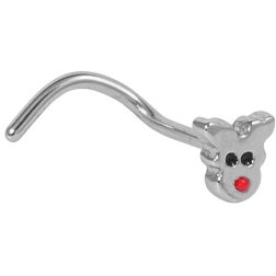 Steel Rudolph The Red Nosed Reindeer Nose Stud