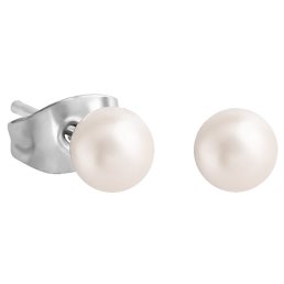 Steel Acrylic Pearl Ball Earrings