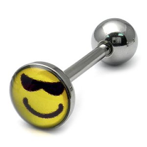 Steel Logo Tongue Bar - Sunglasses Face