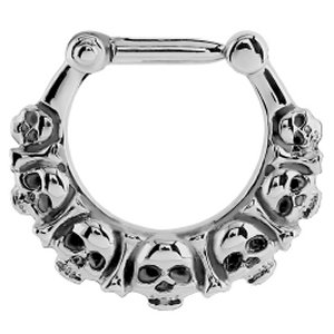 Steel Skulls Septum Clicker Ring