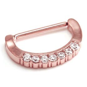 Jewelled PVD Rose Gold Nipple Clicker