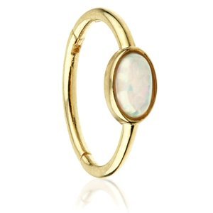 14ct Yellow Gold Hinged Oval Opal Ring