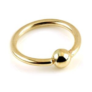 0.8mm Gauge 14ct Yellow Gold Continuous Ring with Ball