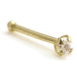 14ct Gold Claw Set Jewel Nose Bone