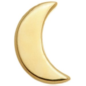 1.2mm Gauge 14ct Yellow Gold Crescent Moon Attachment - Internally-Threaded