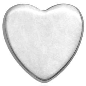 1.2mm Gauge 14ct White Gold Heart Attachment - Internally-Threaded