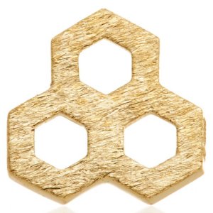 1.2mm Gauge 14ct Yellow Gold Honeycomb Attachment - Internally-Threaded