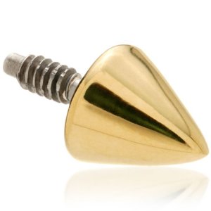 1.2mm Gauge 14ct Yellow Gold Cone Attachment - Internally-Threaded
