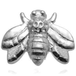 1.2mm Gauge 14ct White Gold Bee Attachment - Internally-Threaded