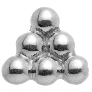 1.2mm Gauge 14ct White Gold Six Dots Attachment - Internally-Threaded