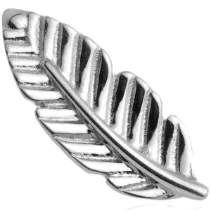 1.2mm Gauge 14ct White Gold Feather Attachment - Internally-Threaded