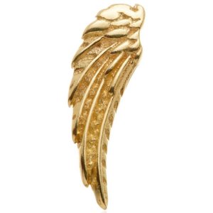 1.2mm Gauge 14ct Yellow Gold Angel Wing Attachment - Internally-Threaded