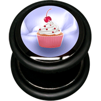 PVD Black Steel Fake Plug - Cupcake