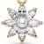 Gold-Plated Jewelled Flower with Pearl Belly Bar - view 2