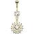 Gold-Plated Jewelled Circle Belly Bar - view 1