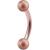 1.6mm Gauge PVD Rose Gold Banana with Equal Shimmer Balls - view 1