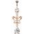 Rose Gold-Plated Butterfly & Teardrop Belly Bar - view 1
