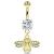 Gold-Plated Jewelled Bee Belly Bar - view 1