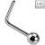 14ct White Gold L-Shaped Ball Nose Stud - view 1
