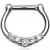 14ct White Gold Jewelled Septum Clicker Ring - view 1