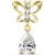 Gold-Plated Butterfly & Teardrop Belly Bar - view 2