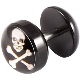 Acrylic Fake Plug - Skull & Crossbones