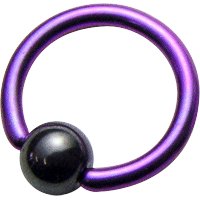 1.6mm Gauge Titanium BCR with Hematite Ball