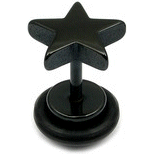 PVD Black on Steel Star-Shaped Fake Plug