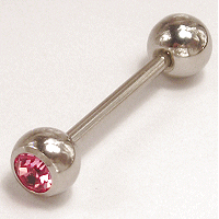 1.2mm Gauge Steel Single Jewelled Barbell