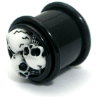 Acrylic Triple Skull Ear Plug