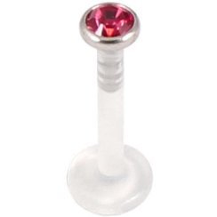 BioFlex Push-on Labret with Steel Encased Jewel