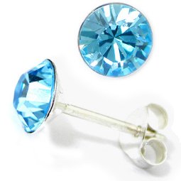 Pair of Faceted Crystal Stud Earrings