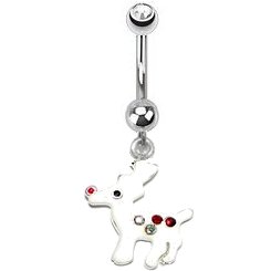 Christmas Belly Bar - White Baby Reindeer