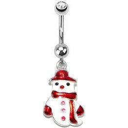Christmas Belly Bar - Snowman with Scarf & Hat