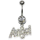 Sparkly Dangly Belly Bar - Angel