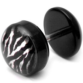 Acrylic Fake Plug - Zebra Skin