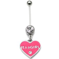 It's A GIRL Flexible Belly Bar