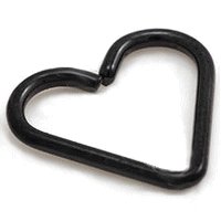 Heart-Shaped PVD Black Continuous Ring
