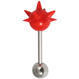 Silicone Spikey Tongue Sphere on Steel Barbell
