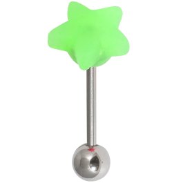 Silicone Tongue Star on Steel Barbell