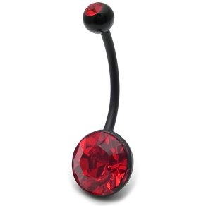 Black BioFlex Belly Bar - 10mm Circle