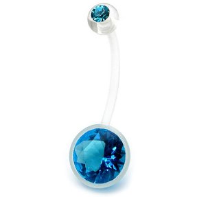 Clear BioFlex Belly Bar - 10mm Circle