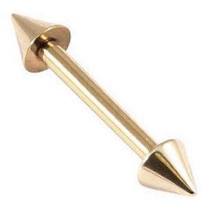 1.2mm Gauge PVD Gold on Titanium Coned Barbell