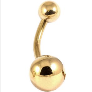 1.6mm Gauge PVD Gold on Steel Banana with Unequal Balls