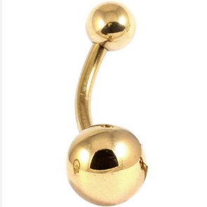 1.6mm Gauge PVD Gold on Titanium Banana with Unequal Balls